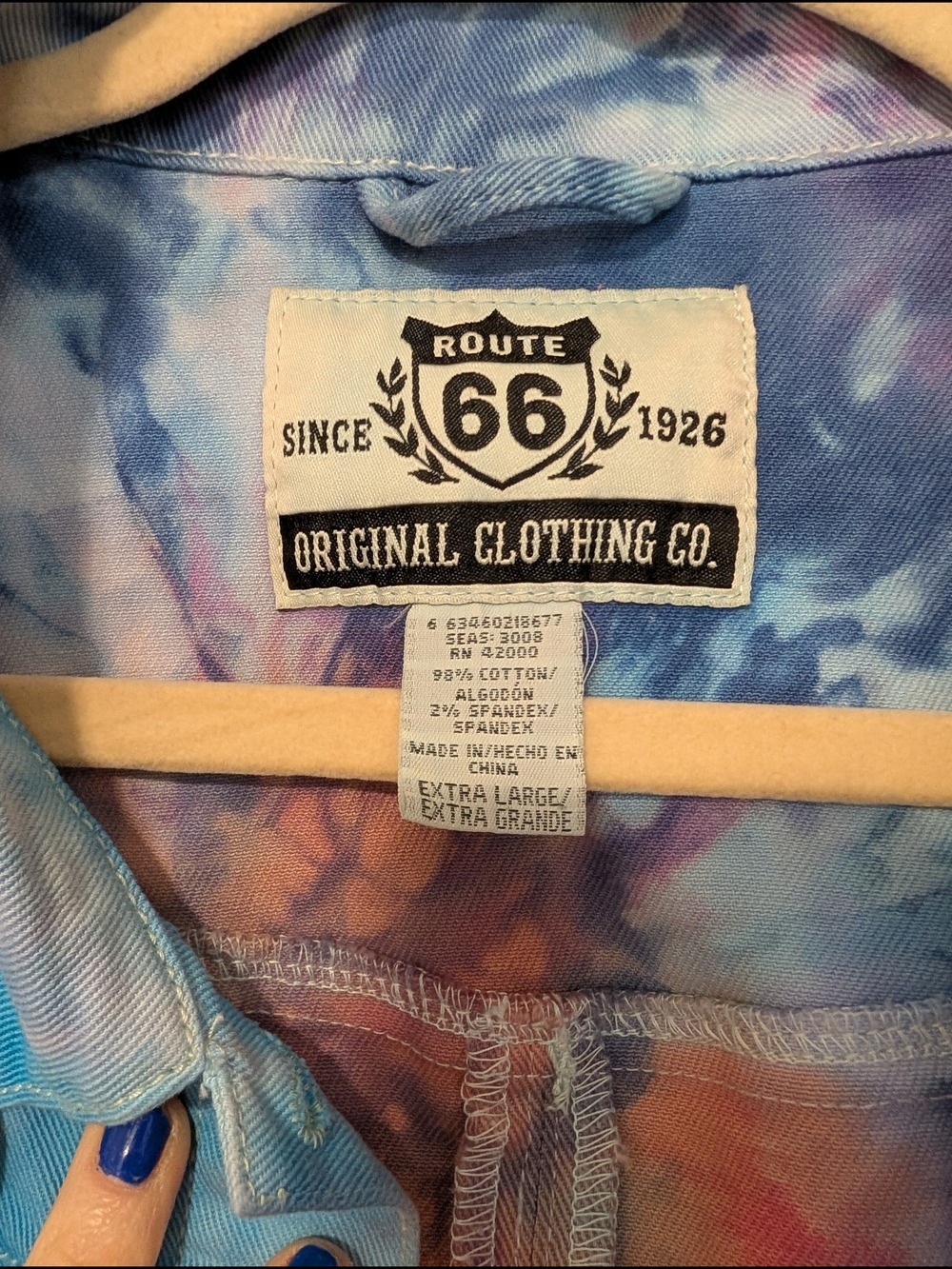 Route 66 Multicolor Tie Dye Jean Jacket Vintage - Picture 8 of 8